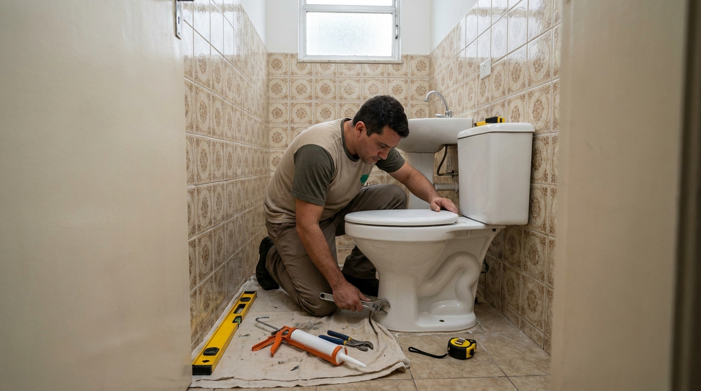 Instalação de Assento e Ducha Higiênica